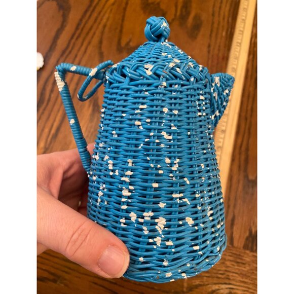 Vintage Wicker Splatter Coffee Pot - Picture 3 of 8